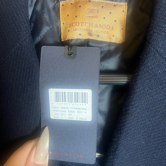 Scotch & Soda Dark Blue Textured Blazer - Picture 11 of 12